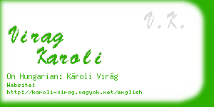 virag karoli business card