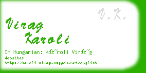 virag karoli business card